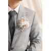 imageLings moment Pocket Boutonniere Single Boutonniere for Men Groom for Wedding Prom Homecoming Anniversary Graduation etcSand Beige Gold SparrowPkglowing Cream  Blush