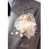 imageLings moment Pocket Boutonniere Single Boutonniere for Men Groom for Wedding Prom Homecoming Anniversary Graduation etcSand Beige Gold SparrowPkglowing Cream  Blush