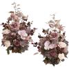 imageLings moment 175quot Tall Standing Artificial Flowers Arrangements 2 pcs Wedding Aisle Runner Chair Decorations Mauve ampamp Dusty Rose Centerpieces for Ceremony Reception Rose Floral Party OutdoorDusty Rose  Mauve