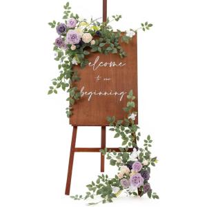imageLings moment 2pcs Wedding Flowers Garland Artificial Floral Swag Arch Decorations Greenery Arrangements Lilac ampamp Gold Ceremony Reception Garden Easel Wall Home Entryway Outdoor NOT Include SignLilac  Gold