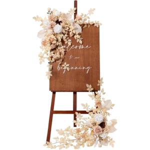 imageLings moment 2pcs Wedding Flowers Garland Artificial Floral Swag Arch Decorations Greenery Arrangements Lilac ampamp Gold Ceremony Reception Garden Easel Wall Home Entryway Outdoor NOT Include SignWhite  Beige  Blush