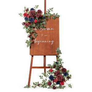 imageLings moment 2pcs Wedding Flowers Garland Artificial Floral Swag Arch Decorations Greenery Arrangements Lilac ampamp Gold Ceremony Reception Garden Easel Wall Home Entryway Outdoor NOT Include SignBurgundy  Navy Blue