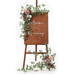 imageLings moment 2pcs Wedding Flowers Garland Artificial Floral Swag Arch Decorations Greenery Arrangements Lilac ampamp Gold Ceremony Reception Garden Easel Wall Home Entryway Outdoor NOT Include SignDusty Rose  Mauve