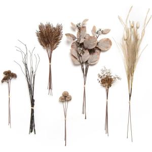 imageLings moment Artificial Greenery Stems Box Set 48pcs with 7 Kinds of Faux Greenery Picks for DIY Bridal Bouquets Wedding Floral Arrangement Table Centerpieces Tawny Beige ampamp Sand BeigeBrnbrown  Beige