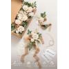imageLings moment 8 Wedding Artificial Aisle Pew Flowers Chair Markers Decorations Arrangements with Chiffon Ribbons Purple ampamp Blue for Ceremony Floral Reception Home Church Rose Party Outdoor Party DecorWhite  Beige