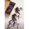 imageLings moment 8 Wedding Artificial Aisle Pew Flowers Chair Markers Decorations Arrangements with Chiffon Ribbons Purple ampamp Blue for Ceremony Floral Reception Home Church Rose Party Outdoor Party DecorDeep Plum  Petal Pink