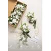 imageLings moment 8 Wedding Artificial Aisle Pew Flowers Chair Markers Decorations Arrangements with Chiffon Ribbons Purple ampamp Blue for Ceremony Floral Reception Home Church Rose Party Outdoor Party DecorLily White  Olive2024 No Card