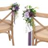 imageLings moment 8 Wedding Artificial Aisle Pew Flowers Chair Markers Decorations Arrangements with Chiffon Ribbons Purple ampamp Blue for Ceremony Floral Reception Home Church Rose Party Outdoor Party DecorSage Purple  Provence Blue