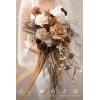 imageLings moment Beige Bridal Bouquet Cascading Brown Wedding Bouquets for Bride 13 Inch Bride Bouquets for Wedding Artificial Flowers Bouquets