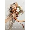 imageLings moment Beige Bridal Bouquet Cascading Brown Wedding Bouquets for Bride 13 Inch Bride Bouquets for Wedding Artificial Flowers Bouquets