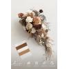 imageLings moment Beige Bridal Bouquet Cascading Brown Wedding Bouquets for Bride 13 Inch Bride Bouquets for Wedding Artificial Flowers Bouquets