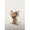 imageLings moment Beige Bridal Bouquet Cascading Brown Wedding Bouquets for Bride 13 Inch Bride Bouquets for Wedding Artificial Flowers Bouquets
