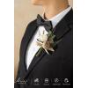 imageLings moment Boutonniere for Men 6pcs Groom Groomsmen Boutonniere Artificial Flowers for Wedding DecorPromHomecoming etcSand Beige WhiteBrnbrown