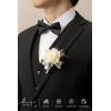 imageLings moment Boutonniere for Men 6pcs Groom Groomsmen Boutonniere Artificial Flowers for Wedding DecorPromHomecoming etcSand Beige WhiteBrnbrown Beige  White
