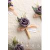 imageLings moment Boutonniere for Men 6pcs Groom Groomsmen Boutonniere Artificial Flowers for Wedding DecorPromHomecoming etcSand Beige WhiteBrnlilac  Berry