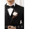 imageLings moment Boutonniere for Men 6pcs Groom Groomsmen Boutonniere Artificial Flowers for Wedding DecorPromHomecoming etcSand Beige WhiteBrnsand Beige  White