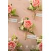 imageLings moment Boutonniere for Men 6pcs Groom Groomsmen Boutonniere Artificial Flowers for Wedding DecorPromHomecoming etcSand Beige WhitePkblush Pink  Coral