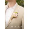 imageLings moment Boutonniere for Men 6pcs Groom Groomsmen Boutonniere Artificial Flowers for Wedding DecorPromHomecoming etcSand Beige WhitePkblush Pink  Coral