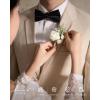 imageLings moment Boutonniere for Men 6pcs Groom Groomsmen Boutonniere Artificial Flowers for Wedding DecorPromHomecoming etcSand Beige WhitePkpink  Dusty Rose