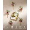 imageLings moment Boutonniere for Men 6pcs Groom Groomsmen Boutonniere Artificial Flowers for Wedding DecorPromHomecoming etcSand Beige WhitePkpink  Dusty Rose