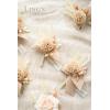 imageLings moment Boutonniere for Men 6pcs Groom Groomsmen Boutonniere Artificial Flowers for Wedding DecorPromHomecoming etcSand Beige WhiteWhtwhite  Nude