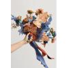 imageLings moment Dusty Rose Wedding Bouquets for Bride Pink Bridal Bouquets for Bride 13 Inch Free Form Artificial Wedding Flower BouquetBluburnt Orange  Navy