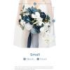 imageLings moment Dusty Rose Wedding Bouquets for Bride Pink Bridal Bouquets for Bride 13 Inch Free Form Artificial Wedding Flower BouquetBlunavy Blue  White