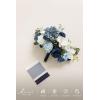 imageLings moment Dusty Rose Wedding Bouquets for Bride Pink Bridal Bouquets for Bride 13 Inch Free Form Artificial Wedding Flower BouquetBlunavy Blue  White