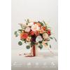 imageLings moment Dusty Rose Wedding Bouquets for Bride Pink Bridal Bouquets for Bride 13 Inch Free Form Artificial Wedding Flower BouquetOrsunset Terracotta