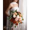 imageLings moment Dusty Rose Wedding Bouquets for Bride Pink Bridal Bouquets for Bride 13 Inch Free Form Artificial Wedding Flower BouquetOrsunset Terracotta