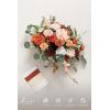 imageLings moment Dusty Rose Wedding Bouquets for Bride Pink Bridal Bouquets for Bride 13 Inch Free Form Artificial Wedding Flower BouquetOrsunset Terracotta