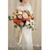 imageLings moment Dusty Rose Wedding Bouquets for Bride Pink Bridal Bouquets for Bride 13 Inch Free Form Artificial Wedding Flower BouquetOrsunset Terracotta