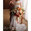 imageLings moment Dusty Rose Wedding Bouquets for Bride Pink Bridal Bouquets for Bride 13 Inch Free Form Artificial Wedding Flower BouquetOrsunset Terracotta