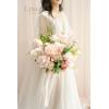 imageLings moment Dusty Rose Wedding Bouquets for Bride Pink Bridal Bouquets for Bride 13 Inch Free Form Artificial Wedding Flower BouquetPkblush