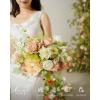 imageLings moment Dusty Rose Wedding Bouquets for Bride Pink Bridal Bouquets for Bride 13 Inch Free Form Artificial Wedding Flower BouquetPkblush Garden