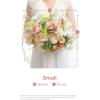 imageLings moment Dusty Rose Wedding Bouquets for Bride Pink Bridal Bouquets for Bride 13 Inch Free Form Artificial Wedding Flower BouquetPkblush Garden