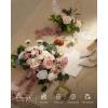 imageLings moment Dusty Rose Wedding Bouquets for Bride Pink Bridal Bouquets for Bride 13 Inch Free Form Artificial Wedding Flower BouquetPkdusty Rose