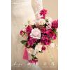 imageLings moment Dusty Rose Wedding Bouquets for Bride Pink Bridal Bouquets for Bride 13 Inch Free Form Artificial Wedding Flower BouquetRedblush  Pink 02