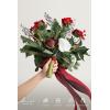 imageLings moment Dusty Rose Wedding Bouquets for Bride Pink Bridal Bouquets for Bride 13 Inch Free Form Artificial Wedding Flower BouquetRedchristmas Red