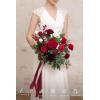 imageLings moment Dusty Rose Wedding Bouquets for Bride Pink Bridal Bouquets for Bride 13 Inch Free Form Artificial Wedding Flower BouquetRedchristmas Red