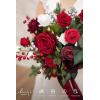 imageLings moment Dusty Rose Wedding Bouquets for Bride Pink Bridal Bouquets for Bride 13 Inch Free Form Artificial Wedding Flower BouquetRedchristmas Red