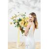 imageLings moment Dusty Rose Wedding Bouquets for Bride Pink Bridal Bouquets for Bride 13 Inch Free Form Artificial Wedding Flower BouquetYlwcreamy Yellowscallion Green