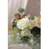 imageLings moment Fake Flowers Box Faux Artificial Greenery Stems Foam Roses Silk Leaves for Centerpieces Bouquet Wedding Floral Arrangements Bridal Shower Party Lavender ampamp Cream Deluxe ComboGrnemerald  Tawny Beige