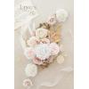 imageLings moment Fake Flowers Box Faux Artificial Greenery Stems Foam Roses Silk Leaves for Centerpieces Bouquet Wedding Floral Arrangements Bridal Shower Party Lavender ampamp Cream Deluxe ComboBegwhite  Beige