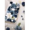 imageLings moment Fake Flowers Box Faux Artificial Greenery Stems Foam Roses Silk Leaves for Centerpieces Bouquet Wedding Floral Arrangements Bridal Shower Party Lavender ampamp Cream Deluxe ComboBludusty Blue  Navy