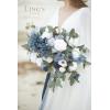 imageLings moment Fake Flowers Box Faux Artificial Greenery Stems Foam Roses Silk Leaves for Centerpieces Bouquet Wedding Floral Arrangements Bridal Shower Party Lavender ampamp Cream Deluxe ComboBludusty Blue  Navy