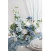 imageLings moment Fake Flowers Box Faux Artificial Greenery Stems Foam Roses Silk Leaves for Centerpieces Bouquet Wedding Floral Arrangements Bridal Shower Party Lavender ampamp Cream Deluxe ComboBludusty Blue  White