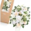 imageLings moment Fake Flowers Box Faux Artificial Greenery Stems Foam Roses Silk Leaves for Centerpieces Bouquet Wedding Floral Arrangements Bridal Shower Party Lavender ampamp Cream Deluxe ComboWhtwhite  Sage