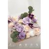 imageLings moment Fake Flowers Box Faux Artificial Greenery Stems Foam Roses Silk Leaves for Centerpieces Bouquet Wedding Floral Arrangements Bridal Shower Party Lavender ampamp Cream Deluxe ComboPrpllilac  Cream