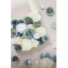 imageLings moment Fake Flowers Box Faux Artificial Greenery Stems Foam Roses Silk Leaves for Centerpieces Bouquet Wedding Floral Arrangements Bridal Shower Party Lavender ampamp Cream Deluxe ComboBludusty Blue  Ivory